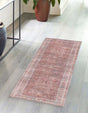 Washable Rust Red and Brown 2' 7 x 12' Nostalgia Runner Area Rug Easy to Clean Stain Resistant & Durable Polyester Chenille Vintage Distressed Carpet for Sale at Rug Engine
