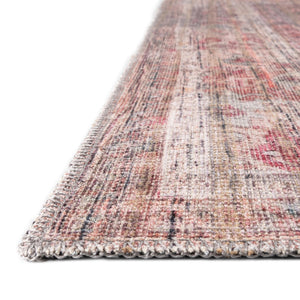 Washable Rust Red and Brown 2' 7 x 14' 1 Nostalgia Runner Area Rug Easy to Clean Stain Resistant & Durable Polyester Chenille Vintage Distressed Carpet for Sale at Rug Engine