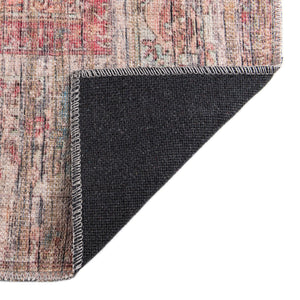 Washable Rust Red and Brown 2' 7 x 12' Nostalgia Runner Area Rug Easy to Clean Stain Resistant & Durable Polyester Chenille Vintage Distressed Carpet for Sale at Rug Engine