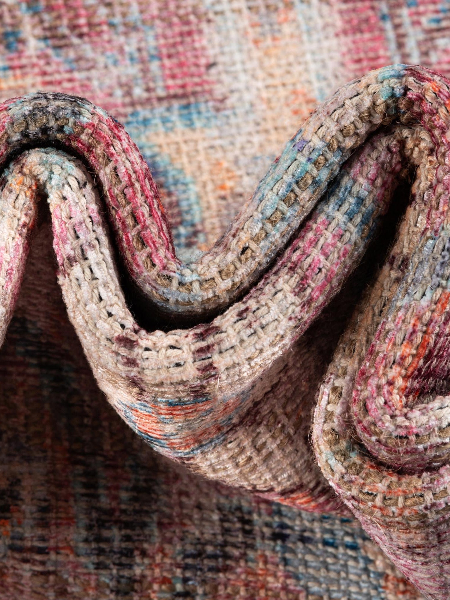 Washable Ivory and Pink 3' 3 x 5' 3 Nostalgia Rectangle Area Rug Easy to Clean Stain Resistant & Durable Polyester Chenille Vintage Distressed Carpet for Sale at Rug Engine