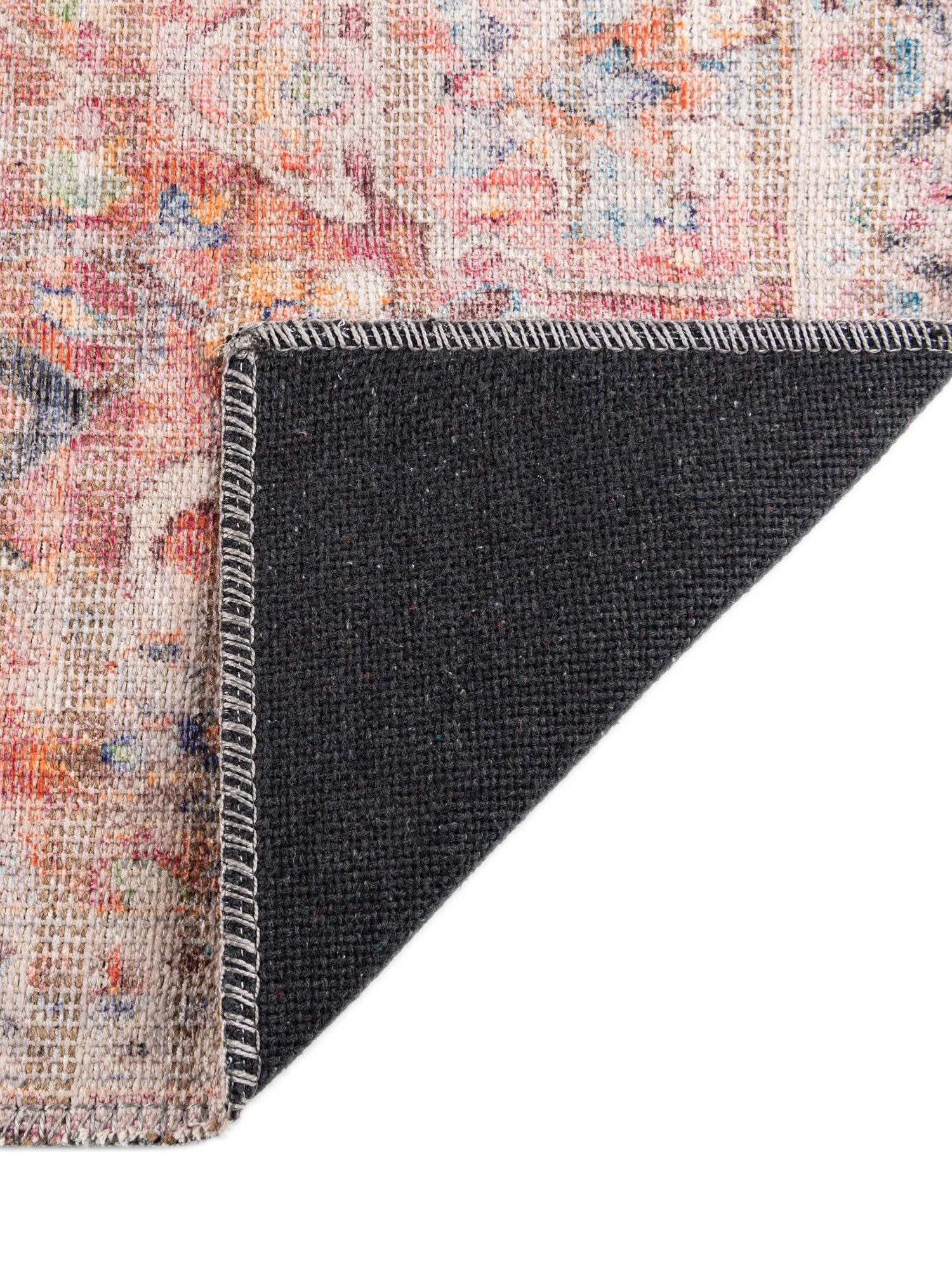 Washable Ivory and Pink 9' 2 x 12' Nostalgia Rectangle Area Rug Easy to Clean Stain Resistant & Durable Polyester Chenille Vintage Distressed Carpet for Sale at Rug Engine