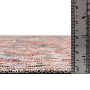 Washable Ivory and Pink 7' 10 x 7' 10 Nostalgia Octagon Area Rug Easy to Clean Stain Resistant & Durable Polyester Chenille Vintage Distressed Carpet for Sale at Rug Engine