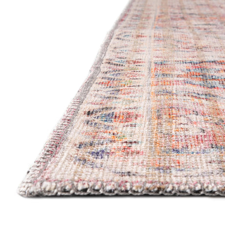 Washable Ivory and Pink 2' 7 x 14' 1 Nostalgia Runner Area Rug Easy to Clean Stain Resistant & Durable Polyester Chenille Vintage Distressed Carpet for Sale at Rug Engine
