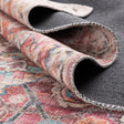 Washable Ivory and Pink 2' 7 x 14' 1 Nostalgia Runner Area Rug Easy to Clean Stain Resistant & Durable Polyester Chenille Vintage Distressed Carpet for Sale at Rug Engine