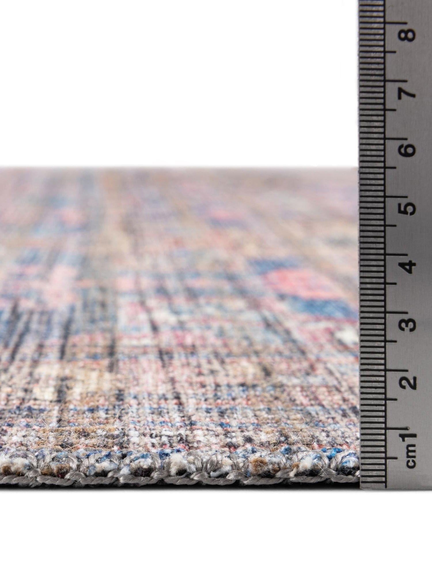 Washable Antique Blue 7' 3 x 7' 3 Nostalgia Square Area Rug Easy to Clean Stain Resistant & Durable Polyester Chenille Vintage Distressed Carpet for Sale at Rug Engine