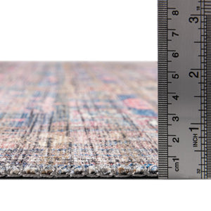 Antique Blue 5' 3 x 5' 3 Nostalgia Washable Octagon Rug