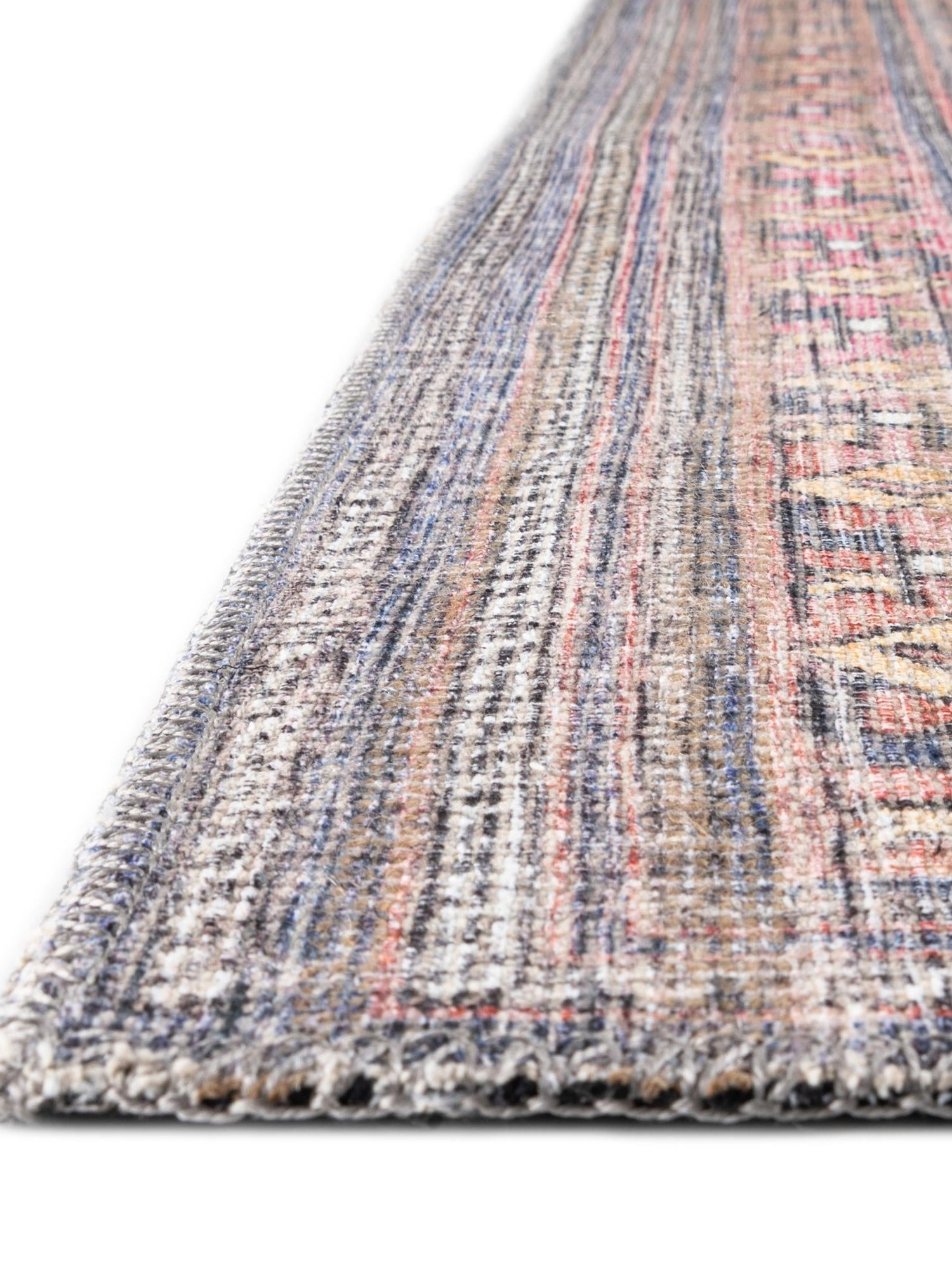 Washable Antique Blue 5' 3 x 5' 3 Nostalgia Octagon Area Rug Easy to Clean Stain Resistant & Durable Polyester Chenille Vintage Distressed Carpet for Sale at Rug Engine