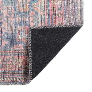 Antique Blue 2' x 6' Nostalgia Washable Runner Rug
