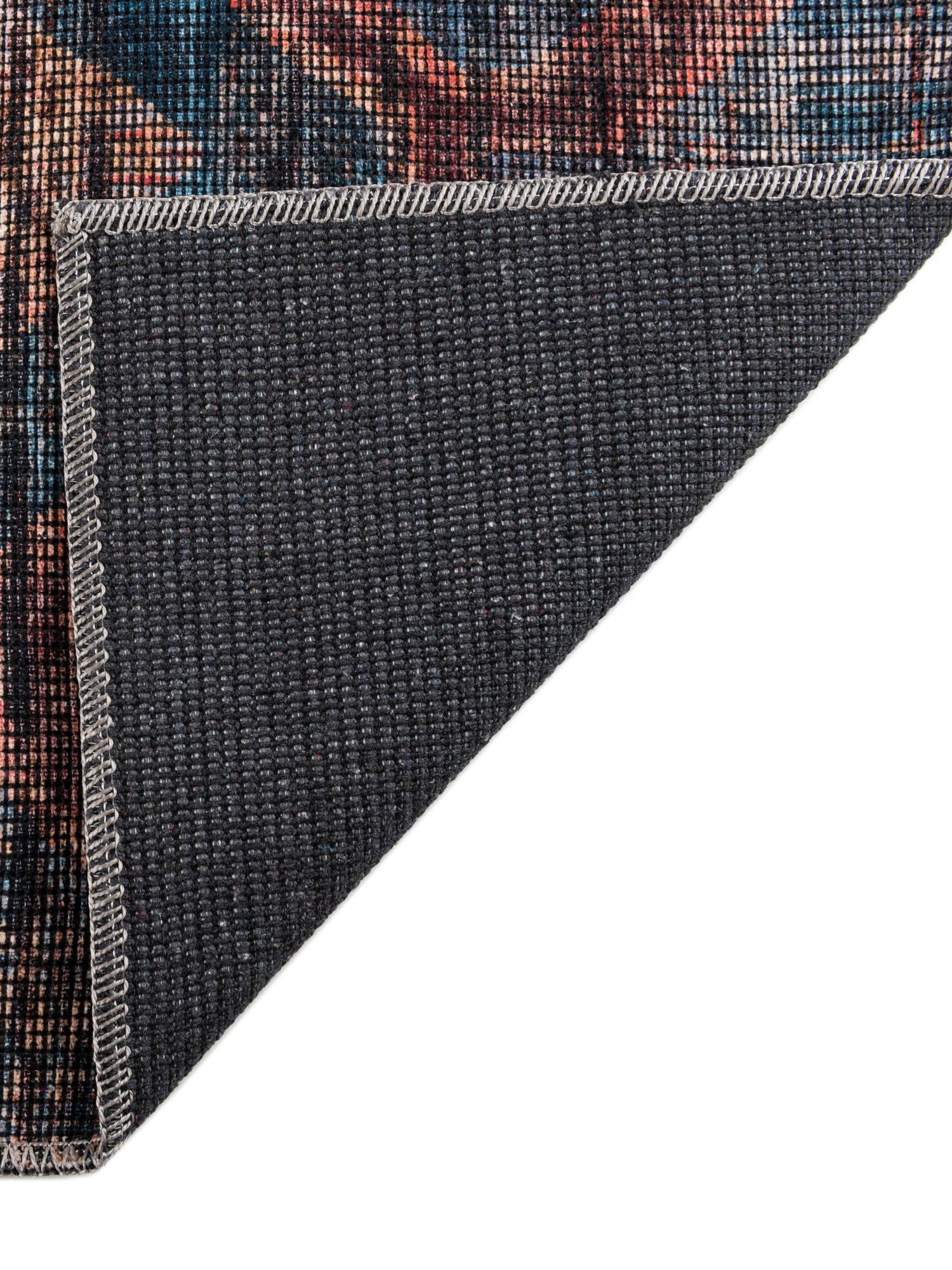 Washable Peach and Blue 5' 11 x 9' Sisu Rectangle Area Rug Easy to Clean Stain Resistant & Durable Polyester Chenille Distressed Vintage Look Carpet for Sale at Rug Engine