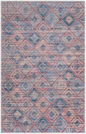 Washable Peach and Blue 3' 11 x 6' Sisu Rectangle Area Rug Easy to Clean Stain Resistant & Durable Polyester Chenille Distressed Vintage Look Carpet for Sale at Rug Engine