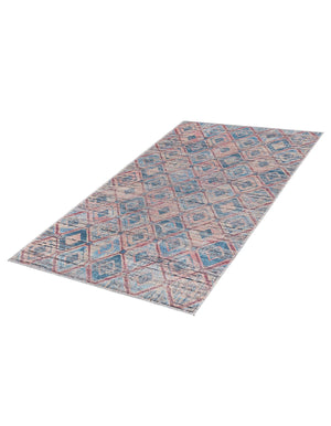 Washable Peach and Blue 3' 3 x 5' 3 Sisu Rectangle Area Rug Easy to Clean Stain Resistant & Durable Polyester Chenille Distressed Vintage Look Carpet for Sale at Rug Engine