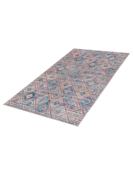Washable Peach and Blue 3' 3 x 5' 3 Sisu Rectangle Area Rug Easy to Clean Stain Resistant & Durable Polyester Chenille Distressed Vintage Look Carpet for Sale at Rug Engine