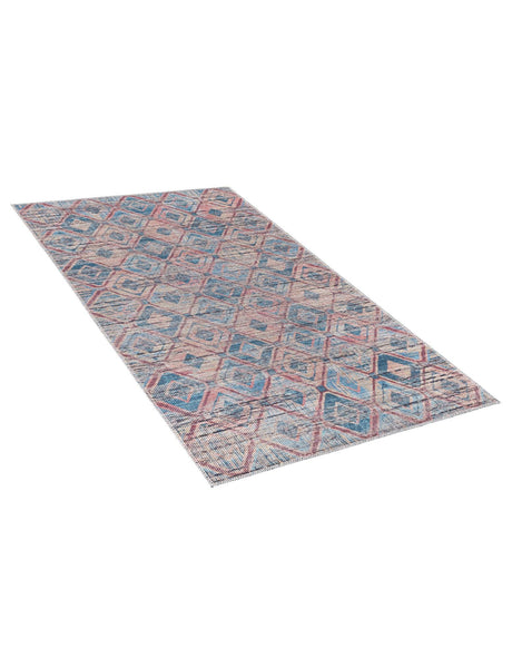 Washable Peach and Blue 3' 3 x 5' 3 Sisu Rectangle Area Rug Easy to Clean Stain Resistant & Durable Polyester Chenille Distressed Vintage Look Carpet for Sale at Rug Engine
