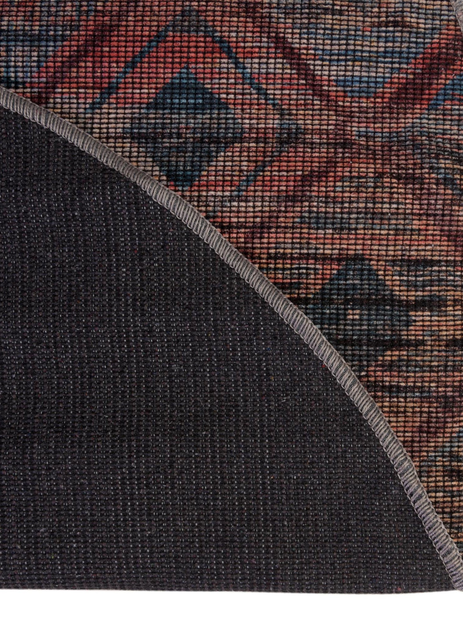 Washable Peach and Blue 3' 3 x 3' 3 Sisu Round Area Rug Easy to Clean Stain Resistant & Durable Polyester Chenille Distressed Vintage Look Carpet for Sale at Rug Engine