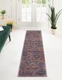 Washable Peach and Blue 2' x 10' Sisu Runner Area Rug Easy to Clean Stain Resistant & Durable Polyester Chenille Distressed Vintage Look Carpet for Sale at Rug Engine
