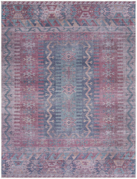 Washable Multicolor 9' 2 x 12' Sisu Rectangle Area Rug Easy to Clean Stain Resistant & Durable Polyester Chenille Distressed Vintage Look Carpet for Sale at Rug Engine