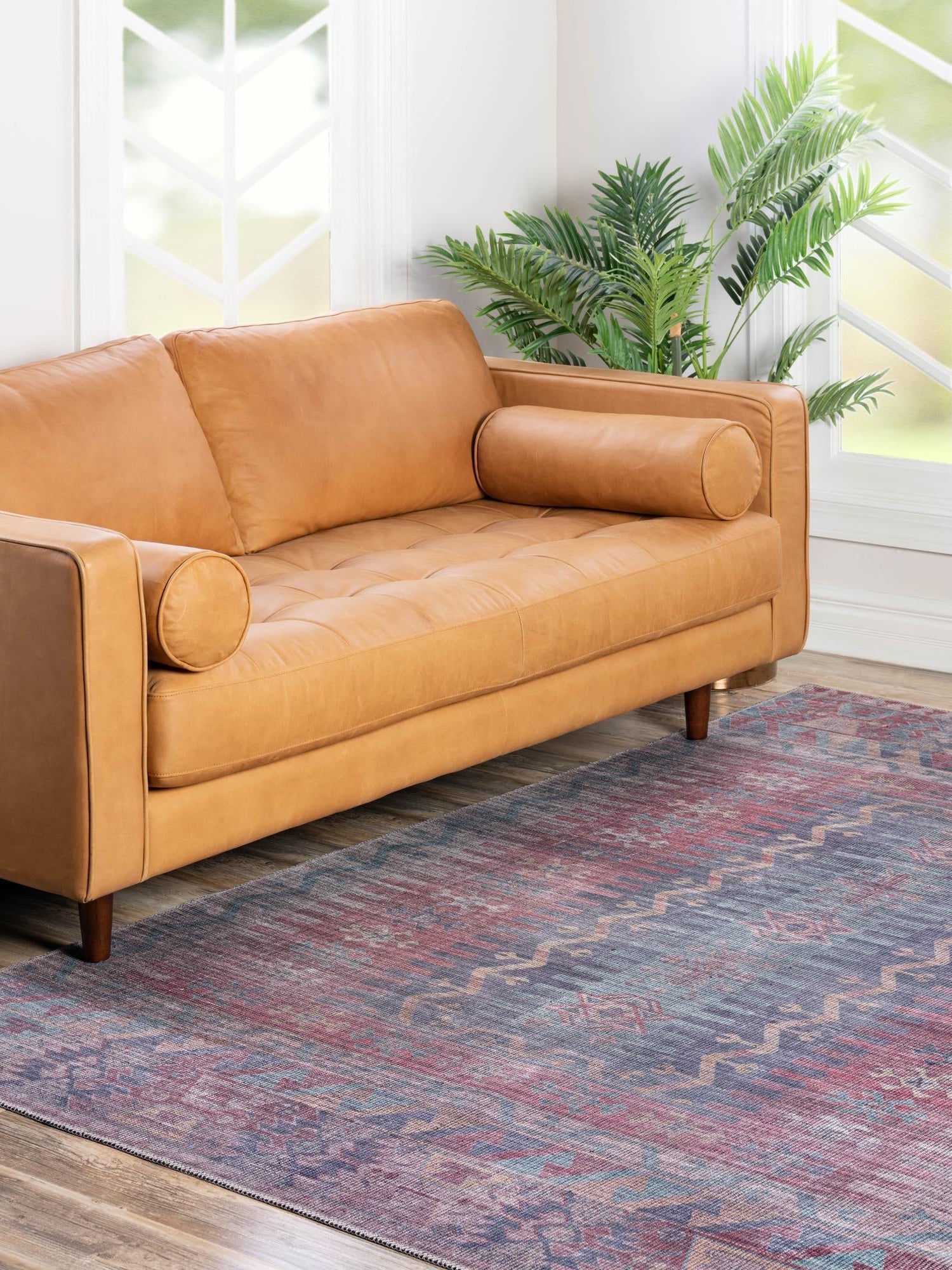 Washable Multicolor 3' 11 x 6' Sisu Rectangle Area Rug Easy to Clean Stain Resistant & Durable Polyester Chenille Distressed Vintage Look Carpet for Sale at Rug Engine