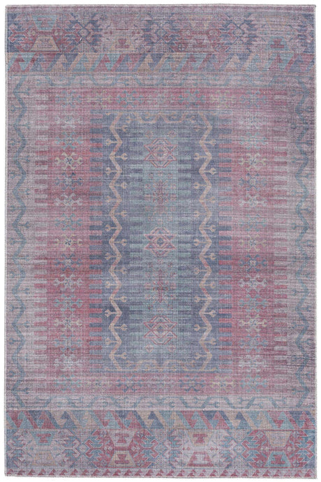 Washable Multicolor 5' 3 x 8' Sisu Rectangle Area Rug Easy to Clean Stain Resistant & Durable Polyester Chenille Distressed Vintage Look Carpet for Sale at Rug Engine