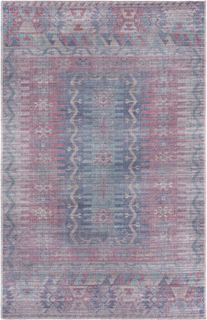 Washable Multicolor 3' 11 x 6' Sisu Rectangle Area Rug Easy to Clean Stain Resistant & Durable Polyester Chenille Distressed Vintage Look Carpet for Sale at Rug Engine
