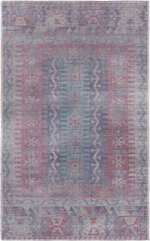 Washable Multicolor 3' 3 x 5' 3 Sisu Rectangle Area Rug Easy to Clean Stain Resistant & Durable Polyester Chenille Distressed Vintage Look Carpet for Sale at Rug Engine