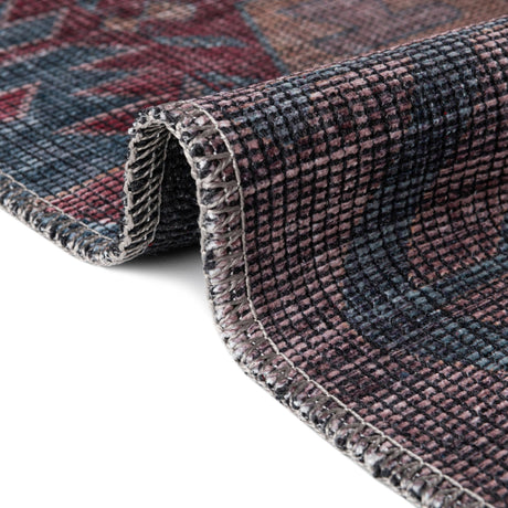 Washable Multicolor 7' 3 x 7' 3 Sisu Square Area Rug Easy to Clean Stain Resistant & Durable Polyester Chenille Distressed Vintage Look Carpet for Sale at Rug Engine