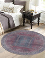 Washable Multicolor 3' 3 x 3' 3 Sisu Round Area Rug Easy to Clean Stain Resistant & Durable Polyester Chenille Distressed Vintage Look Carpet for Sale at Rug Engine
