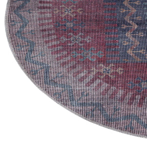 Washable Multicolor 3' 11 x 3' 11 Sisu Round Area Rug Easy to Clean Stain Resistant & Durable Polyester Chenille Distressed Vintage Look Carpet for Sale at Rug Engine