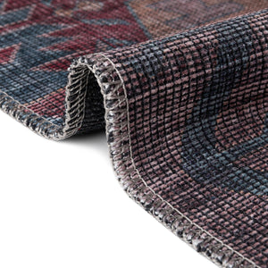 Washable Multicolor 7' 10 x 7' 10 Sisu Octagon Area Rug Easy to Clean Stain Resistant & Durable Polyester Chenille Distressed Vintage Look Carpet for Sale at Rug Engine
