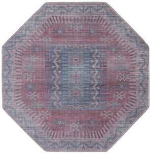 Washable Multicolor 5' 3 x 5' 3 Sisu Octagon Area Rug Easy to Clean Stain Resistant & Durable Polyester Chenille Distressed Vintage Look Carpet for Sale at Rug Engine