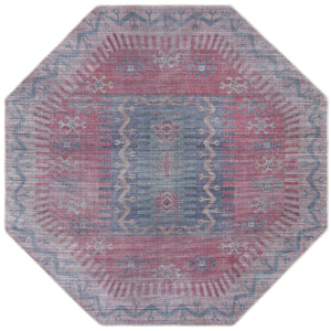 Washable Multicolor 7' 10 x 7' 10 Sisu Octagon Area Rug Easy to Clean Stain Resistant & Durable Polyester Chenille Distressed Vintage Look Carpet for Sale at Rug Engine