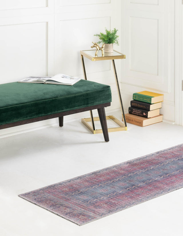Washable Multicolor 2' x 5' Sisu Runner Area Rug Easy to Clean Stain Resistant & Durable Polyester Chenille Distressed Vintage Look Carpet for Sale at Rug Engine