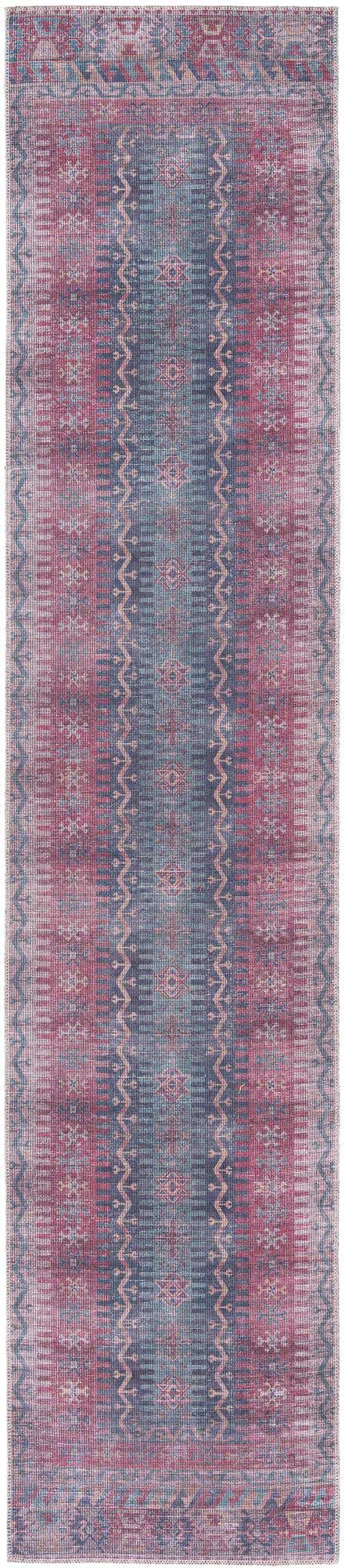 Washable Multicolor 2' 7 x 12' Sisu Runner Area Rug Easy to Clean Stain Resistant & Durable Polyester Chenille Distressed Vintage Look Carpet for Sale at Rug Engine
