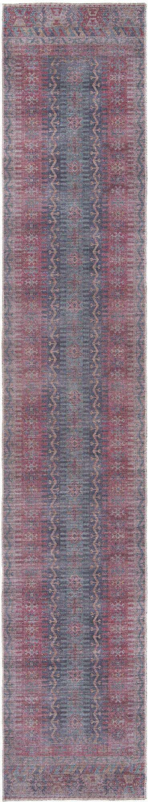 Washable Multicolor 2' 7 x 14' Sisu Runner Area Rug Easy to Clean Stain Resistant & Durable Polyester Chenille Distressed Vintage Look Carpet for Sale at Rug Engine