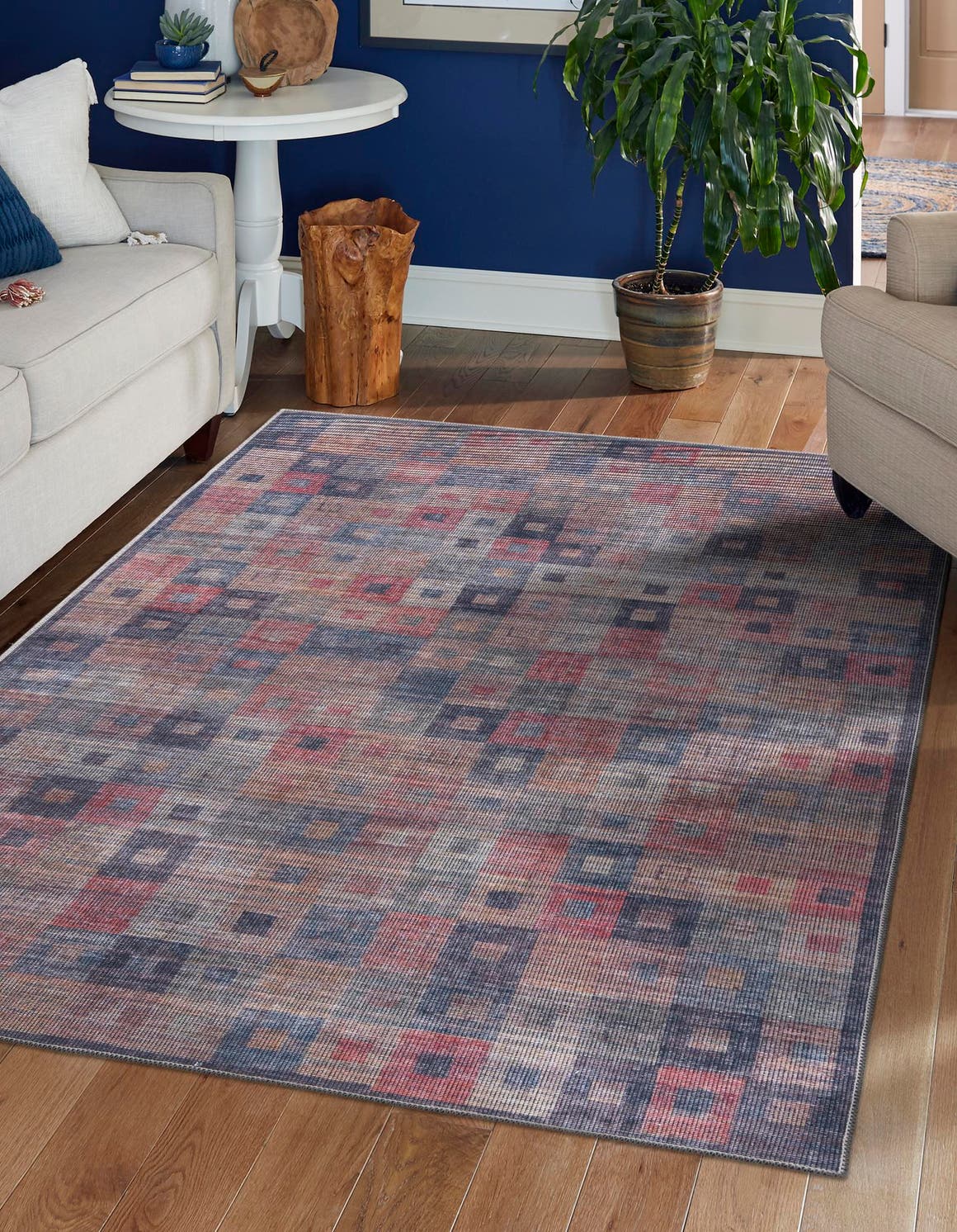 Washable Multicolor 2' x 3' Sisu Rectangle Area Rug Easy to Clean Stain Resistant & Durable Polyester Chenille Distressed Vintage Look Carpet for Sale at Rug Engine