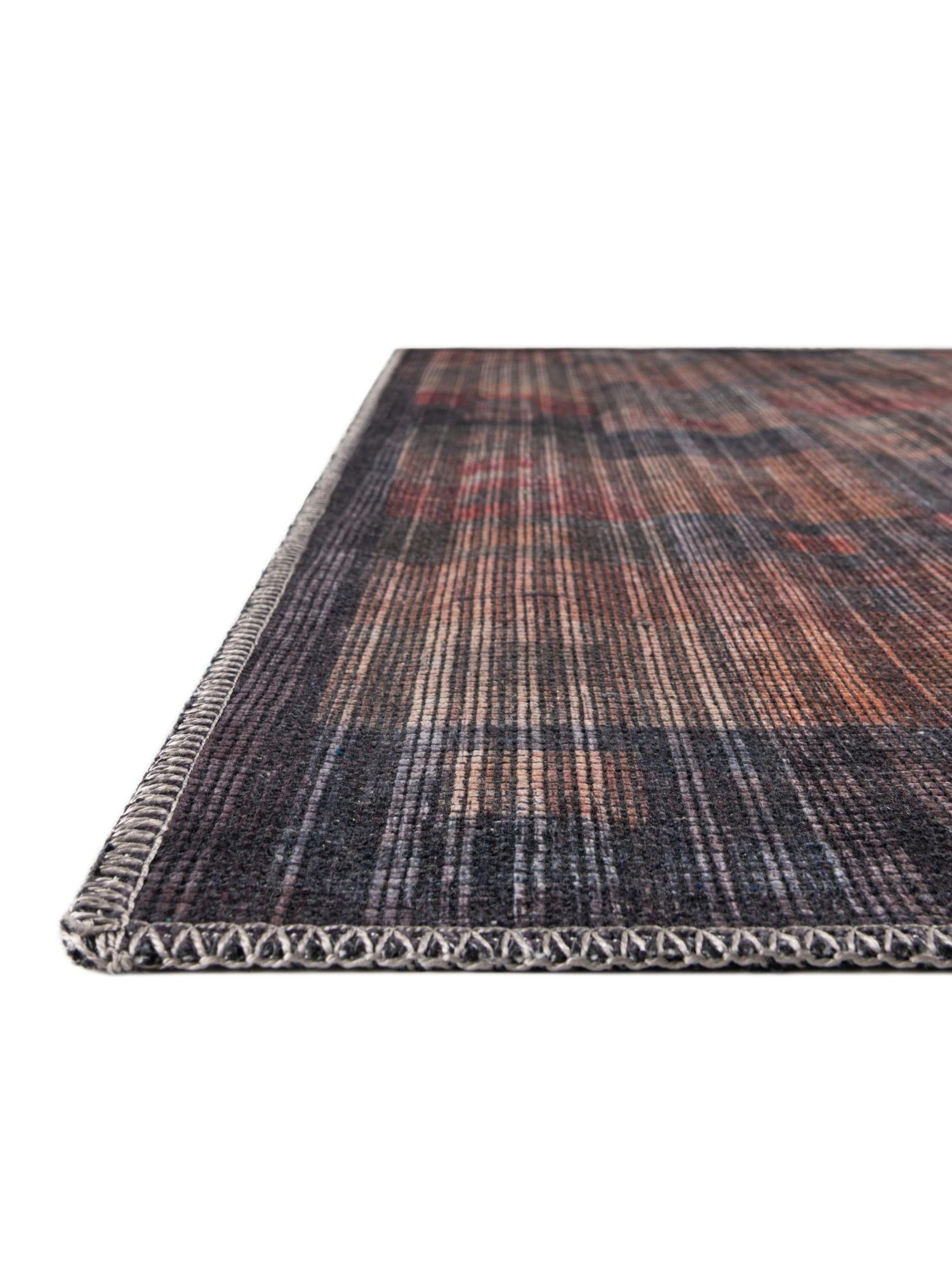Washable Multicolor 7' 3 x 10' Sisu Rectangle Area Rug Easy to Clean Stain Resistant & Durable Polyester Chenille Distressed Vintage Look Carpet for Sale at Rug Engine