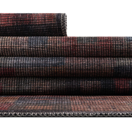 Washable Multicolor 3' 11 x 6' Sisu Rectangle Area Rug Easy to Clean Stain Resistant & Durable Polyester Chenille Distressed Vintage Look Carpet for Sale at Rug Engine