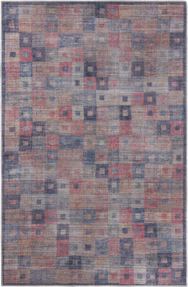 Washable Multicolor 5' 3 x 8' Sisu Rectangle Area Rug Easy to Clean Stain Resistant & Durable Polyester Chenille Distressed Vintage Look Carpet for Sale at Rug Engine