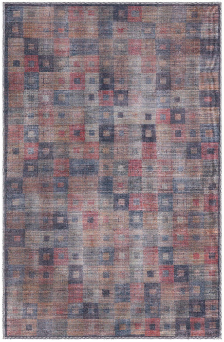 Washable Multicolor 3' 11 x 6' Sisu Rectangle Area Rug Easy to Clean Stain Resistant & Durable Polyester Chenille Distressed Vintage Look Carpet for Sale at Rug Engine