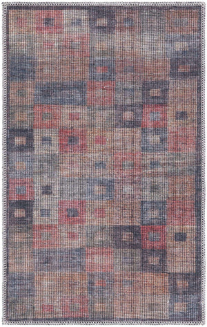 Washable Multicolor 2' x 3' Sisu Rectangle Area Rug Easy to Clean Stain Resistant & Durable Polyester Chenille Distressed Vintage Look Carpet for Sale at Rug Engine