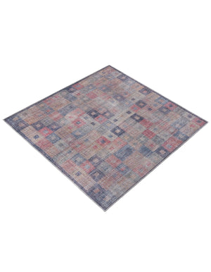 Washable Multicolor 5' 3 x 5' 3 Sisu Square Area Rug Easy to Clean Stain Resistant & Durable Polyester Chenille Distressed Vintage Look Carpet for Sale at Rug Engine