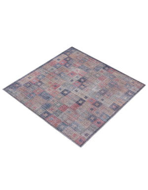 Washable Multicolor 5' 3 x 5' 3 Sisu Square Area Rug Easy to Clean Stain Resistant & Durable Polyester Chenille Distressed Vintage Look Carpet for Sale at Rug Engine