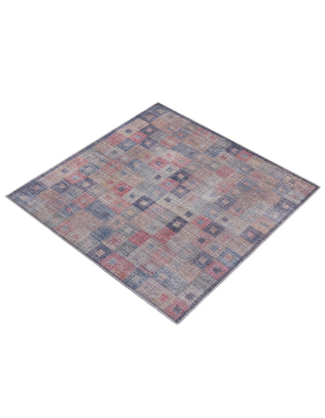 Washable Multicolor 5' 3 x 5' 3 Sisu Square Area Rug Easy to Clean Stain Resistant & Durable Polyester Chenille Distressed Vintage Look Carpet for Sale at Rug Engine