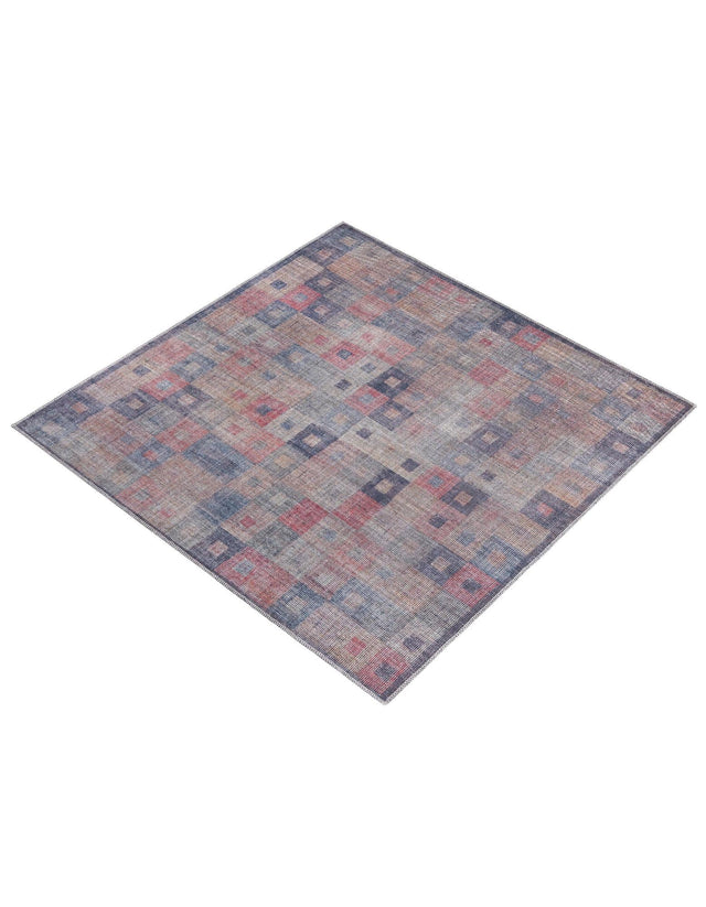 Washable Multicolor 5' 3 x 5' 3 Sisu Square Area Rug Easy to Clean Stain Resistant & Durable Polyester Chenille Distressed Vintage Look Carpet for Sale at Rug Engine