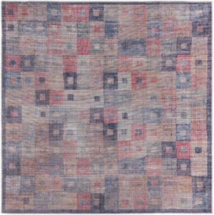 Washable Multicolor 7' 10 x 7' 10 Sisu Square Area Rug Easy to Clean Stain Resistant & Durable Polyester Chenille Distressed Vintage Look Carpet for Sale at Rug Engine