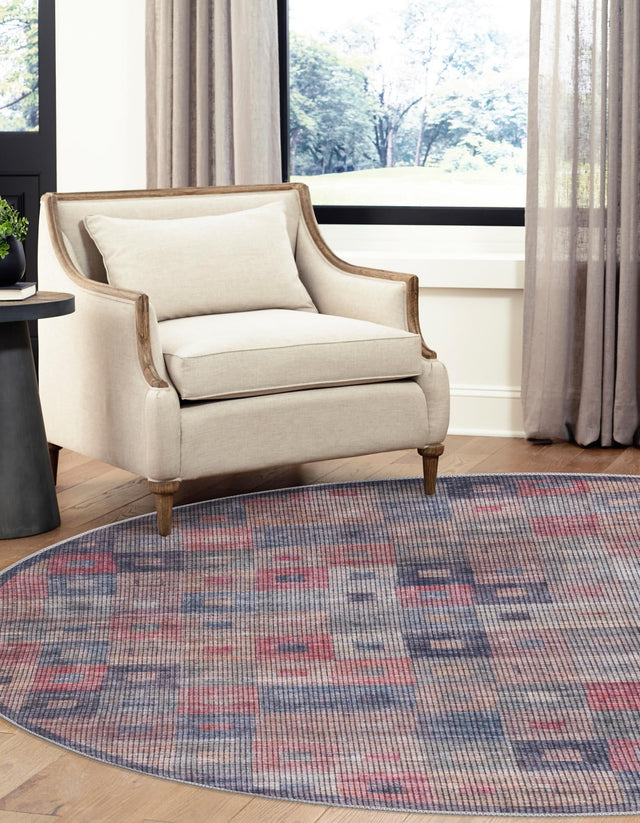Washable Multicolor 3' 3 x 3' 3 Sisu Round Area Rug Easy to Clean Stain Resistant & Durable Polyester Chenille Distressed Vintage Look Carpet for Sale at Rug Engine