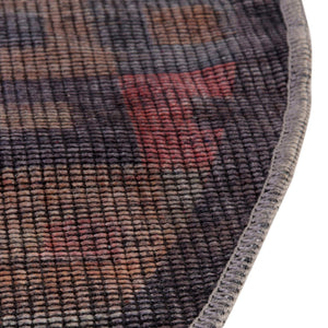 Washable Multicolor 3' 11 x 3' 11 Sisu Round Area Rug Easy to Clean Stain Resistant & Durable Polyester Chenille Distressed Vintage Look Carpet for Sale at Rug Engine