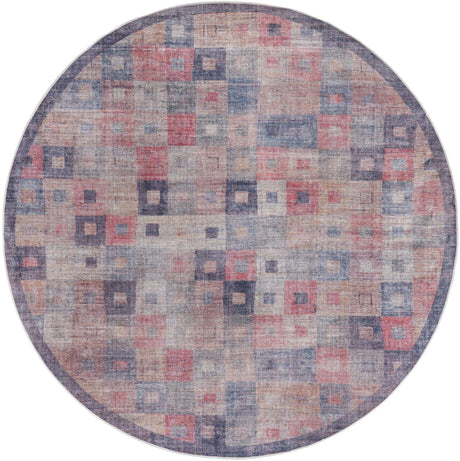 Multicolor 8' x 8' Sisu Washable Round Rug