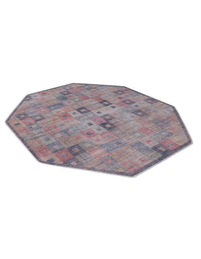 Washable Multicolor 5' 3 x 5' 3 Sisu Octagon Area Rug Easy to Clean Stain Resistant & Durable Polyester Chenille Distressed Vintage Look Carpet for Sale at Rug Engine