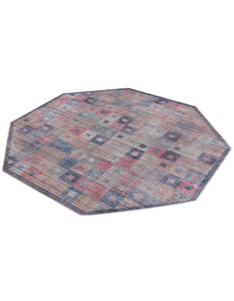 Washable Multicolor 7' 10 x 7' 10 Sisu Octagon Area Rug Easy to Clean Stain Resistant & Durable Polyester Chenille Distressed Vintage Look Carpet for Sale at Rug Engine