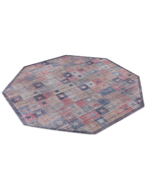 Washable Multicolor 7' 10 x 7' 10 Sisu Octagon Area Rug Easy to Clean Stain Resistant & Durable Polyester Chenille Distressed Vintage Look Carpet for Sale at Rug Engine